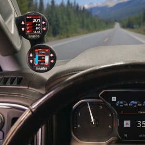 Chevrolet 1500 Gauge Pod - Banks Power - iDash Stealth Dual Pod Mount 52mm - Black - `19-`21